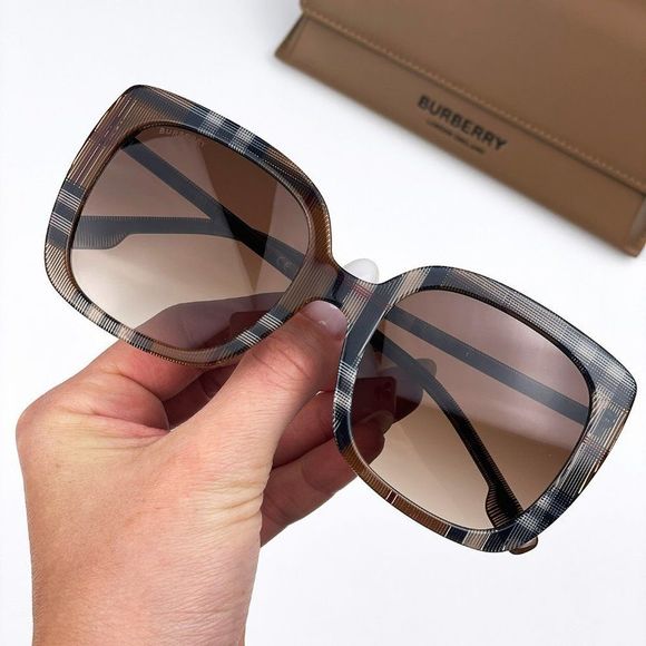 Burberry BE4323 400513 Sunglasses Check Brown Gradient Brown Square Women main image 5